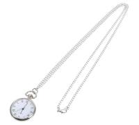 CAXUSD Silver Pocket Watch Necklace Alloy and Glass Material, Simple and Casual Style with Chained Hanging Design Convenient to Carry, Beautiful Bright Finish for Women
