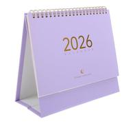 CAXUSD Small Desktop Calendar Purple Standing Daily Planner with Pages Tabletop Habit Tracker for Office and Home Schedule Organizer Annual Review and Motivational Desk Accessory