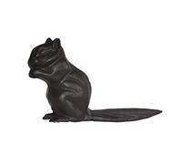 CAXUSD Squirrel Cast Iron Door Stopper Heavy Duty Wrought Iron Door Wedge Portable Door Holder for Home Office School Use on All Floor Surfaces