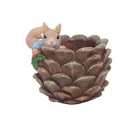 CAXUSD Squirrel Succulent Flower Pot Resin Planter Pine Cone Design Home Garden Decorative Animal Pot for Desktop and Patio Outdoor Use