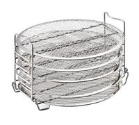 CAXUSD Stackable Air Fryer Dehydrator Rack 5 layers Stainless Steel Compatible with 6.5 8 Quart Air Fryer for Home Kitchen and Snack Preparation