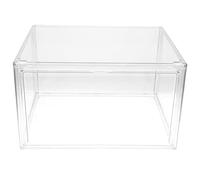 CAXUSD Stackable Transparent Book Storage Box 14.17X10.63X8.66In Acrylic Bookshelf Organizer for Home Office Desktop Storage with Clear View and Design