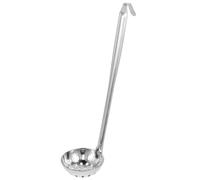 CAXUSD Stainless Steel Kitchen Ladle with Hook, Deep Slotted Serving Spoon for Cooking and Buffet Use, Sturdy Long Handle Spoon with Easy Hanging Feature, for Salad Bars and Daily Cooking