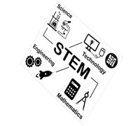 CAXUSD Stem Science Wall Decal PVC Sticker for Classroom Bedroom Decor Easy Peel Math and Technology Educational Quote Mural for Home School Study