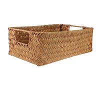 CAXUSD Storage Hamper for Toys Nesting Baskets Woven Organizer Basket Toy Baskets Toilet Hand-woven Seaweed Organizer Storage Basket Really Kids Laundry Hamper Bamboo Wooden Child Handle