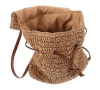CAXUSD Stylish Raffia Bag Large Capacity Straw Backpack for Women with Drawstring and Even Weight Distribution, for Daily Use and Summer Fashion