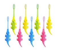 CAXUSD Toothbrush and Short Neck Design Cartoon Set 8pcs with Soft Bristles for Effective Oral Care, Portable Pp and Pbt Material Random Color Suitable for Travel and Birthday Gifts