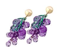 CAXUSD Unique Grape Earrings for Women and Drop Studs with Cute Fruit Design Lightweight Hypoallergenic Jewelry for Parties School Travel and Special Occasions