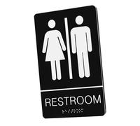 CAXUSD Unisex Braille Restroom Sign Stainless Steel Ada Compliant Handicap Bathroom Identifier with Raised Lettering and Pre Drilled for Offices and Restaurants