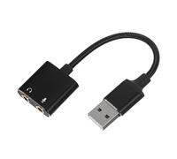 CAXUSD USB Headphone Converter for Enhanced Audio Experience Aluminium Alloy and Pvc Material and Microphone Adapter with Two-in-one Design Compatible with Tablet and PC