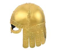 CAXUSD Viking Helmet for Adults, Medieval Style Lightweight Rp Material Helmet, Comfortable Wearing Golden Viking Knight Costume Hat for Carnival Party and Cosplay