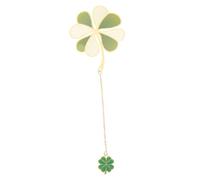 CAXUSD Vintage Brass Metal Bookmark with Four Leaf Clover Pendant Chinese Style Decorative Reading Accessory for Book Lovers Students Teachers Elegant and Charming Design