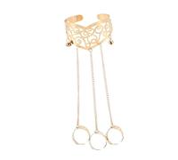 CAXUSD Vintage Heart Rose with Adjustable Hand Cuff Ring Stylish One Jewelry for Weddings Comfortable Fit for Women
