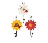 CAXUSD Wall Hangers Decorative Hooks 3pcs Multi-Functional Daisy Shape Resin for Hanging Hats and Purses, Space Saving for Living Room Home Decor