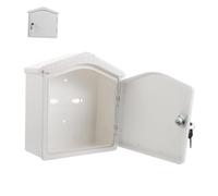 CAXUSD Wall Mounted Milk Storage Organizer with Lock Outdoor Lockable Milk Box Case for Home and Garden Cream White Sturdy