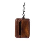 CAXUSD Walnut Wood Case Cover for Wireless Earphone Protective Box with Charging Compatible One-hand Open and Drop Resistant