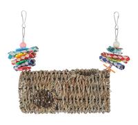 CAXUSD Wear-resistant Straw Hanging Parrot Swing for Birds, round Shape with Bite-resisting Feature, for Household Use and Creating a Happy Atmosphere