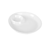 CAXUSD White Ceramic Dessert Plate Round 9 Inches Easy to Clean Practical for Home Tableware Use
