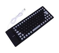 CAXUSD Wired Keyboard Keys Roll up Usb Keyboard Backlit Soft Silicone One Handed Flexible External Disinfectable for Computer