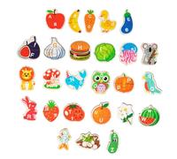 CAXUSD Wooden Animal Alphabet Puzzle with Fruit Matching Board for Preschool Early Education Montessori Letter Blocks Learning Cognitive Development Game