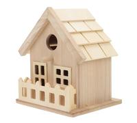 CAXUSD Wooden Bird Nest House with Hanging Hook Garden Bird House Decoration Natural Wood Material Suitable for Backyard Nesting and Wildlife Random Style