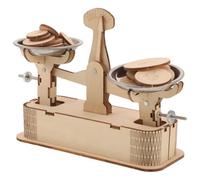 CAXUSD Wooden Pan Balance Scale for School Science Fair Projects with Modular Detachable Components, Easy Assembly, and Math Measurement Activities for Students and Young Scientists