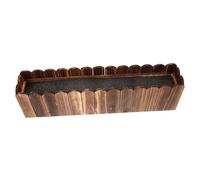 CAXUSD Wooden Planter Box for Outdoor Garden 50x9x13cm Carbonized Anti-rotting Foam Base for Balcony Decoration and Succulent Display