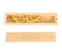 CAXUSD Wooden Pregnancy Test Keepsake Box with Footprint Design, Beige Lidded Storage Box for Preserving Pregnancy Tests and Mementos, Nursery Gift for New Parents