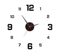 Caybats DIY Wall Clock, 3D Sticker with Modern Design, Silent Movement, Easy to Assemble for Home, Office and Hotel, (Black)