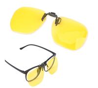 Caybats Polarised Night Driving Glasses Clip-On for Glasses Wearers, Improves Vision at Night and Rain, Ultralight, Unisex Design, ISO 12312 Standard