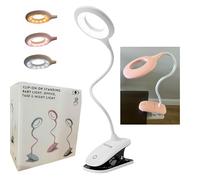 CAYCON Clamp LED Baby Light, Kids and Adult Gift, Portable Soothing Night Light with Dimmable Touch for Diaper Changing Table and Night Feeding for Bassinet, Crib & Nursery, USB Rechargeable (White)