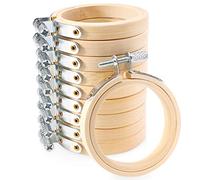 Caydo 10 Pieces 2.2 Inch Mini Embroidery Hoops Adjustable Circle, Cross Stitch Hoop Ring for Embroidery, Art Craft Handy Sewing, and Home Decoration