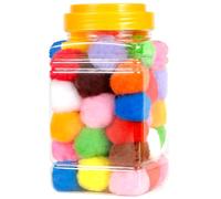 Caydo 100 Pieces 4CM Pom Poms 15 Colors Large Pom Poms Balls for Crafts for Kids DIY Art Creative Valentine's Day Decorations