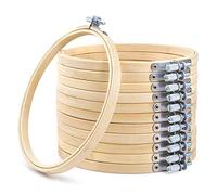 Caydo 12 Pieces 15cm/6 inch Embroidery Hoops Set Bulk Bamboo Circle Cross Stitch Hoop Ring for Sewing and Decoration