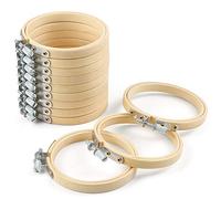 Caydo 12 Pieces 8cm/3 inch Embroidery Hoops Set Bulk Circle Cross Stitch Hoop for Sewing and Decoration