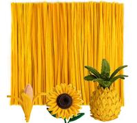 Caydo 200 Pieces Blonde Pipe Cleaners,Thick Fluffy Chenille Stems, Pipe Cleaner Crafts for Arts & Crafts, Perfect for Making Animals, Flowers, and Festive Decorations