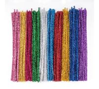 Caydo 200 Pieces Coloured Pipe Cleaners for Craft, Glitter Chenille Stems Bulk for Flowers Making and Kids Creative Art and Craft Project (30cm Inch x 6 mm)
