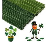 Caydo 200 Pieces Green Pipe Cleaners,Thick Fluffy Chenille Stems, Pipe Cleaner Crafts for Arts & Crafts, Perfect for Making Animals, Flowers, and Festive Decorations