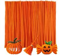 Caydo 200 Pieces Orange Pipe Cleaners Craft Chenille Stems for DIY Art Creative Crafts Party Decorations (12 Inch x 6 mm)