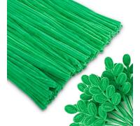 Caydo 200 Pieces Pipe Cleaners for Craft Flowers, Green Chenille Stems Bulk for Kids Art Craft Projects and Home Decorations(30cm x 6 mm)