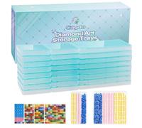 Caydo 24 PCS Diamond Painting Storage Containers Trays wit Lids, 3 Size | 4 in 1 Functional Diamond Painting Trays, Multi-Slot Design System, Static-Free Deep Groove Design, Organizer for Diamond Art