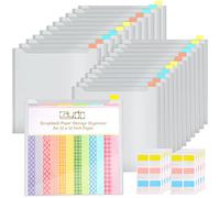 Caydo 24-Piece Scrapbook Paper Storage Organizer, 12 x 12 Inch with Sticky Index Tabs for Holding Paper, Cardstock, Vinyl, Photos