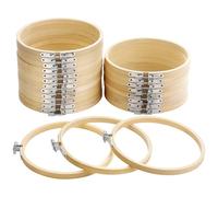 Caydo 24 Pieces 6 Inch Embroidery Hoops Bulk, Bamboo Cross Stitch Hoop Ring for Needlework Art Craft and Christmas Wall Decoration
