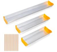 Caydo 3 Pcs Dual Edge Emulsion Scoop Coater with 10 PCS Wooden Sticks, 8'' 10'' 16'' Inch Aluminum Silk Screen Printing Coating Tool for Silkscreen Printing