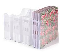 Caydo 4 Pack 12 x 12 Scrapbook Paper Storage with Wheels, Plastic Scrapbook Storage Bin for Holding 12" x 12" Papers, Scrapbook Papers, Vinyl Sheets, Cardstocks