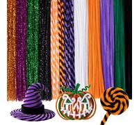Caydo 500 Pieces Halloween Twist Pipe Cleaners, Chenille Stems, Pipe Cleaner Crafts for DIY Art and Craft Projects Creative Gift Party Decorations