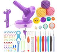 Caydo 78pcs Electric Yarn Ball Winder Crochet Kit for Crocheting & Pom Pom Maker & Crochet Hooks Tool Set, Automactic Yarn Cake Crochet Supplies, Perfect Present for Knitting Enthusiast