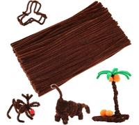 Caydo Brown Pipe Cleaners for Craft Flowers, 200 Pieces Chenille Stems Bulk for Kids DIY Art Creative Projects and Home Decorations (30cm x 6 mm)
