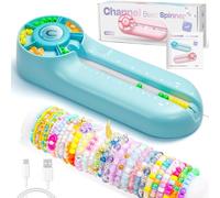 Caydo Electric Bead Spinner with Beading Board, G1 Channel Bead Spinner for Bracelets Designing and Jewerly Making Kit for Pony & Seed Beads, Round Glass Beads, Craft Kits for Art Craft Lovers, Blue
