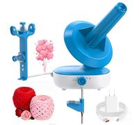 Caydo Electric Yarn Winder Pro, 10oz Large Automatic Ball Winder for Crocheting, Dual-Spring Strong Tension Stepless Speed Yarn Cake Roller Spinner, Ideal Present for Crochet Lovers(Blue)